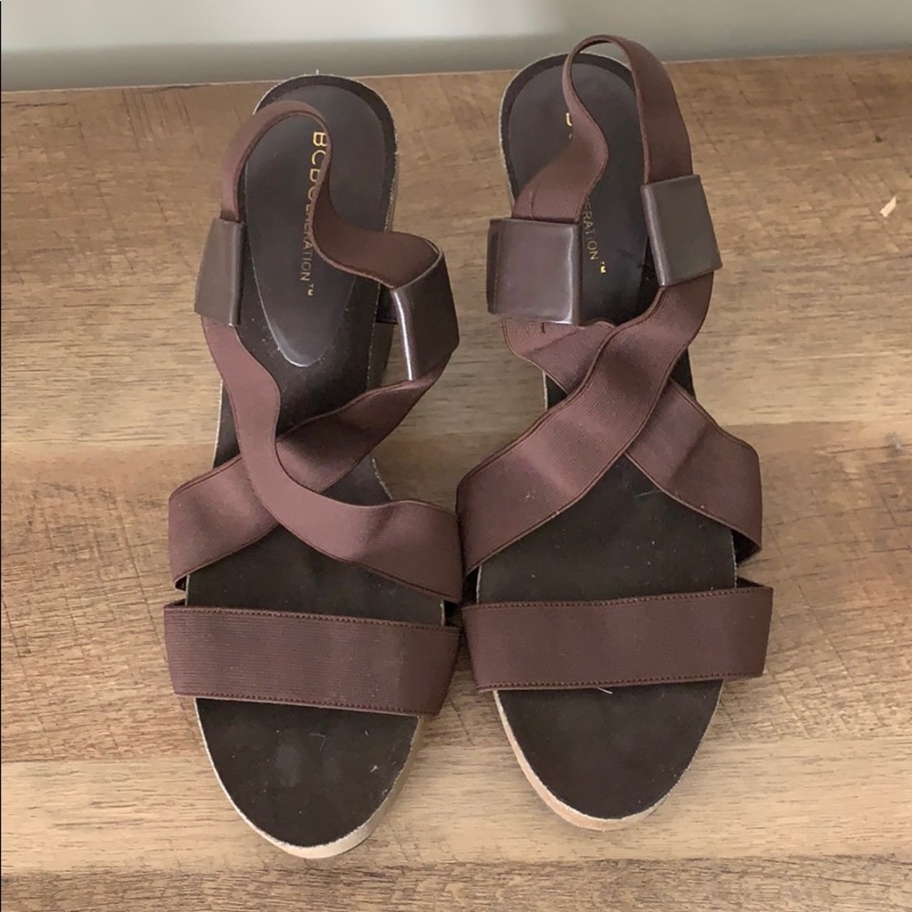 BCBG Brown Wedge Espadrille